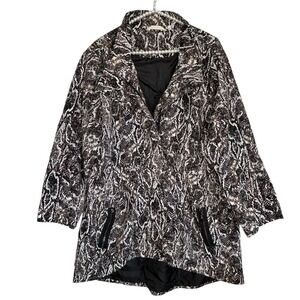 Soft Surroundings Rain Jacket Windbreaker Womens 1X Snake Print Outdoors Glam